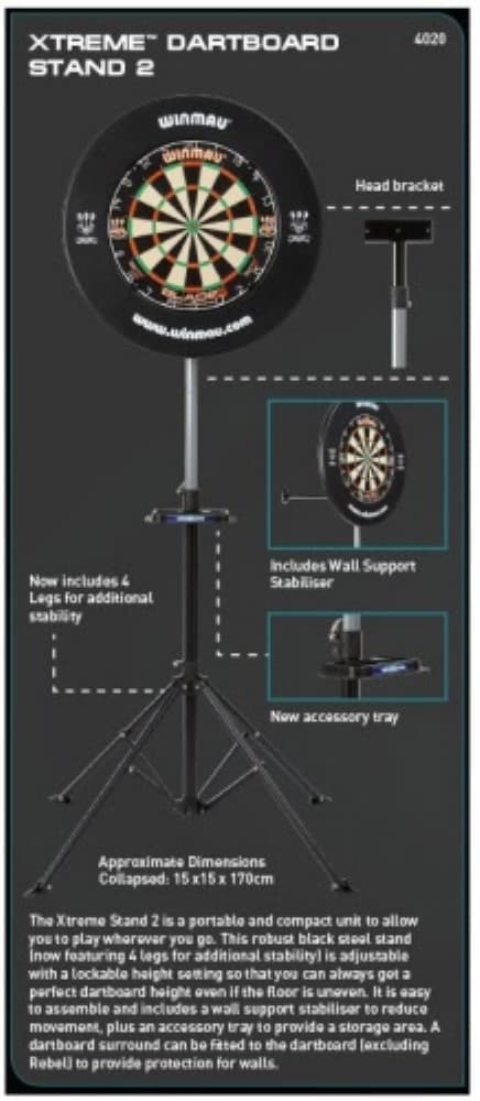 Soporte Diana Winmau Xtreme Darboard Stand 2(No incluye diana ni surround)4020 vista 2