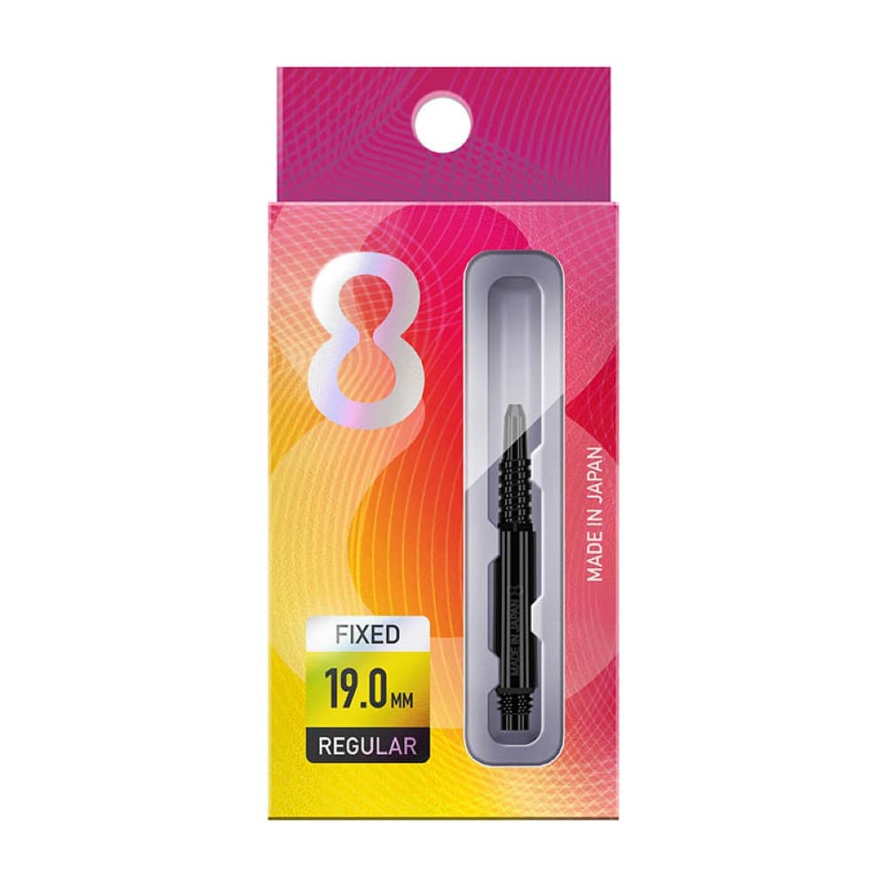 Cañas Shaft 8 Flights Black Regular Fixed 19.0mm Set 3 Unid.400303 vista 3