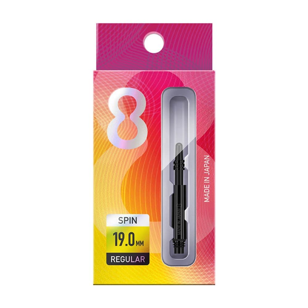 Cañas Shaft 8 Flights Black Regular Spin 19.0mm Set 3 Unid.400312 vista 3