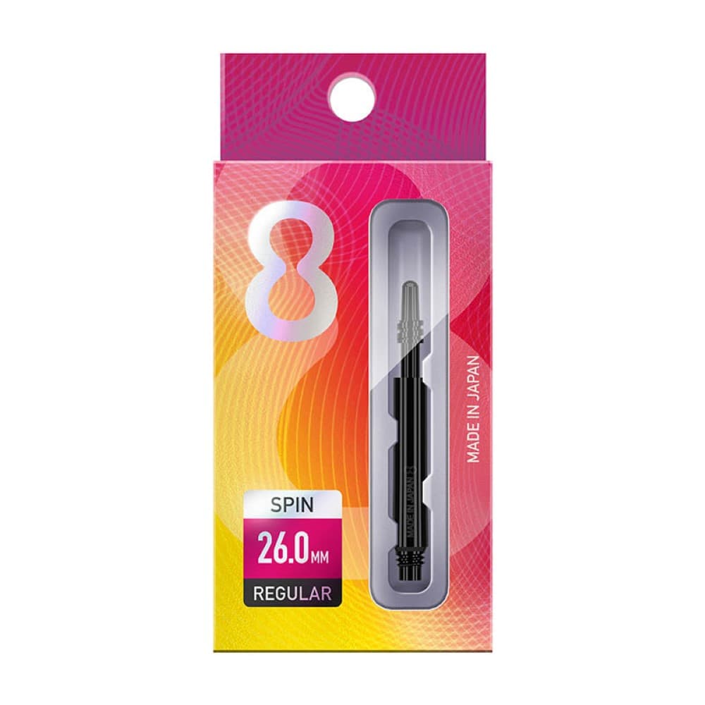Cañas Shaft 8 Flights Black Regular Spin 26.0mm Set 3 Unid.400313 vista 3