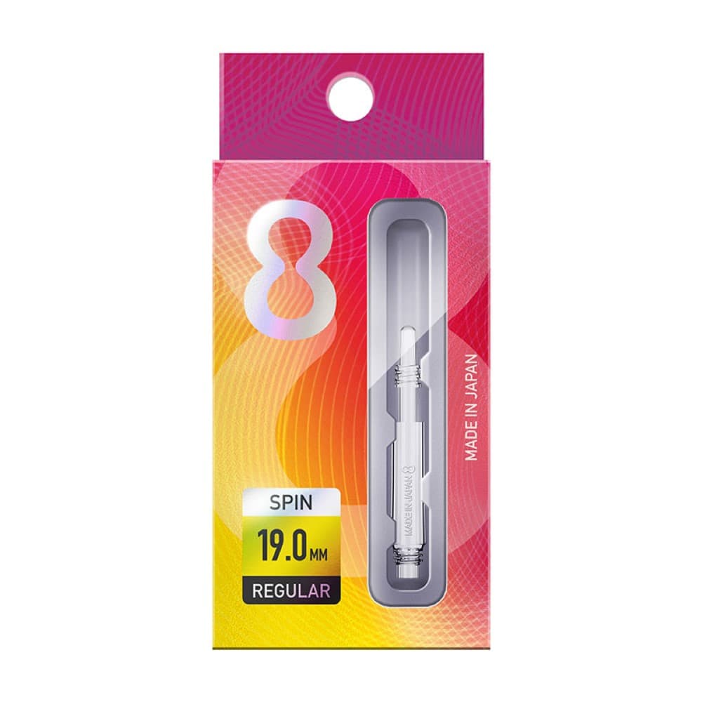 Cañas Shaft 8 Flights Clear Regular Spin 19.0mm Set 3 Unid.400309 vista 3