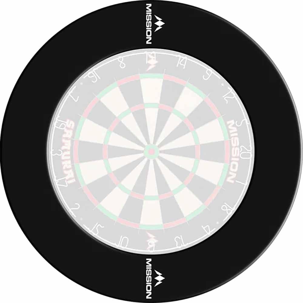 Dartboard Surrounds Negro Logo Mission Darts Negro vista 3