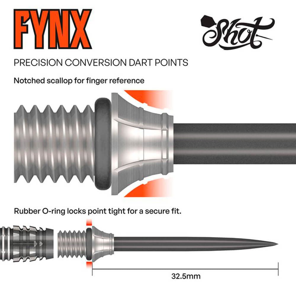 Puntas Conversion Shot Fynx Negra Plateada 32mm 2baSH-SM0080-32 vista 2