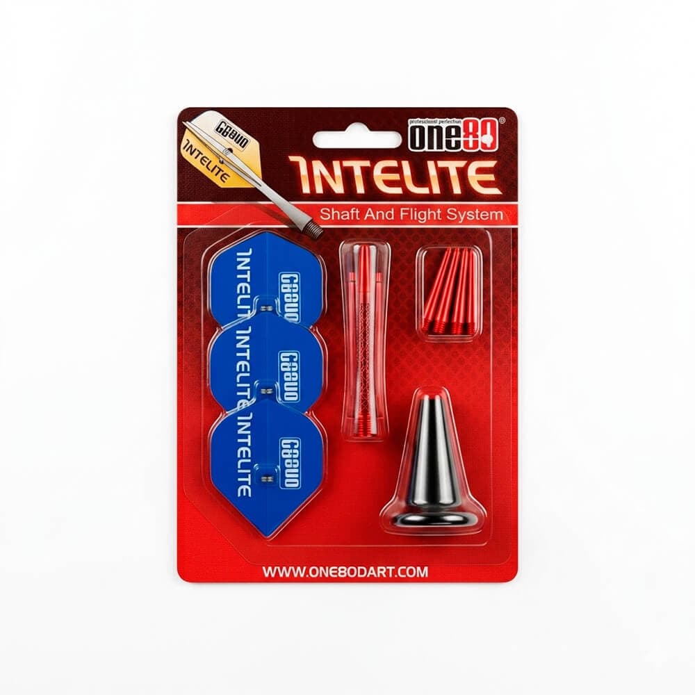One80 Starter Pack Cañas Intelite Larga Roja + Plumas Standard Azules  + Aplicador