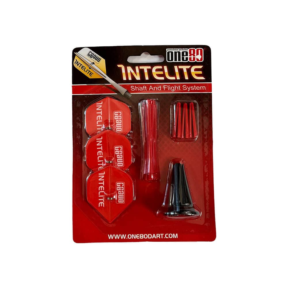 One80 Starter Pack Cañas Intelite Larga Roja + Plumas Standard Rojas+ Aplicador