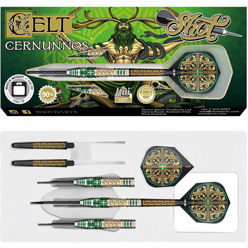 Dardos Shot Celt Cernunnos 22g – Precisión y Control (90% Tungsteno)