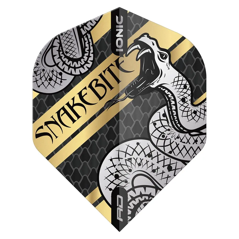 Plumas Flights Red Dragon Peter Wright Snakebite Hardcore Coiled Snake Gold Standard 3 UnitF6563