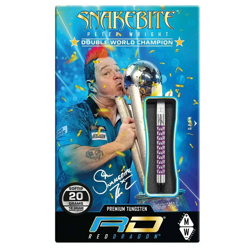 Dardos Red Dragon Peter Wright Snakebite Vyper Soft 90% Tungsteno 22g Profesionales vista 5