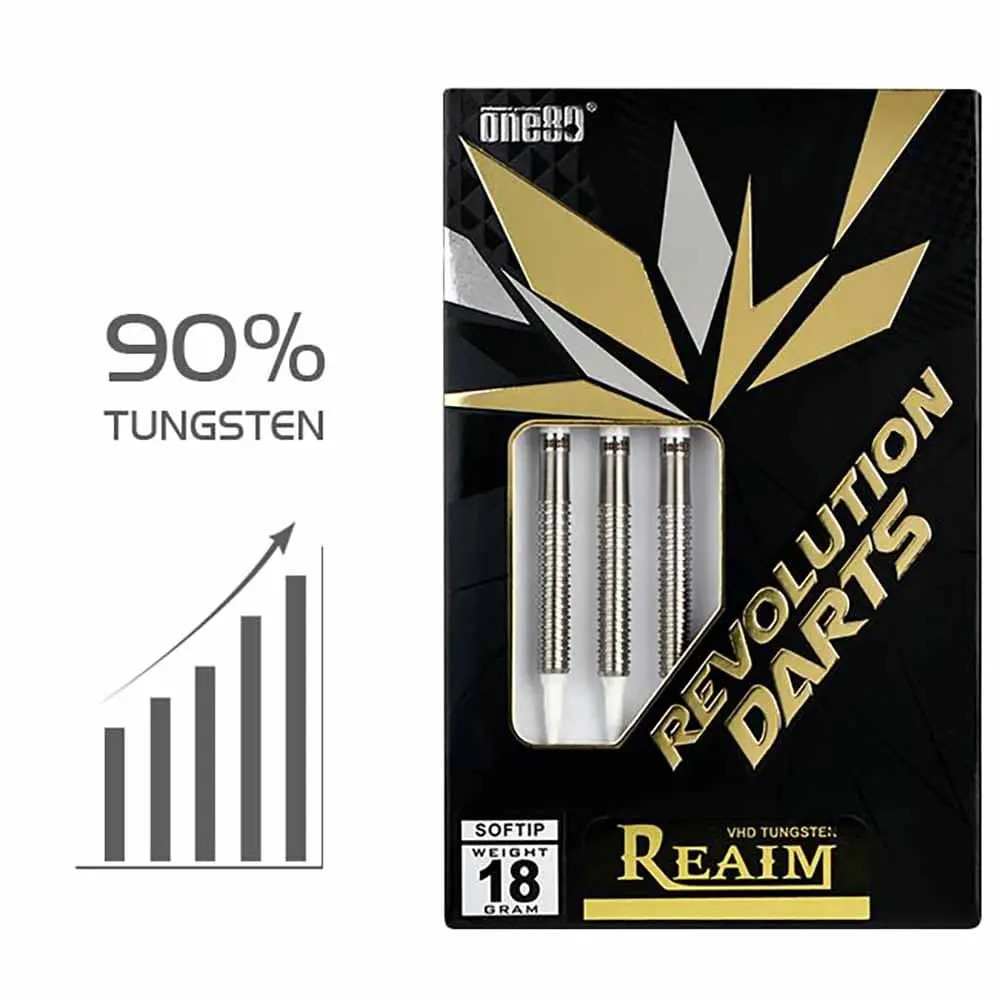 Dardos One80 Revolution Darts Reaim 90% Tungsteno 18g Profesionales vista 4