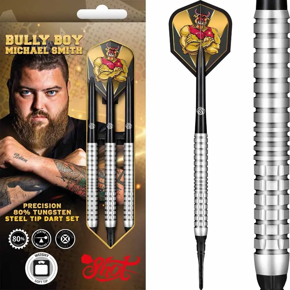 Dardos Shot Bully Boy Michael Smith SH-M 80% Tungsteno 18g Alto Rendimiento vista 4