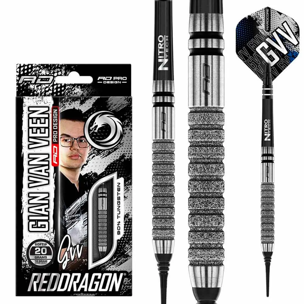 Dardos Red Dragon Gian van Veen Tour Edition 90% Tungsteno 20g Profesionales vista 6