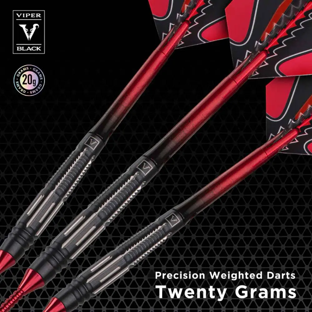 Dardos Viper Darts Viper Black Flux 21--20 90% Tungsteno Profesionales vista 2