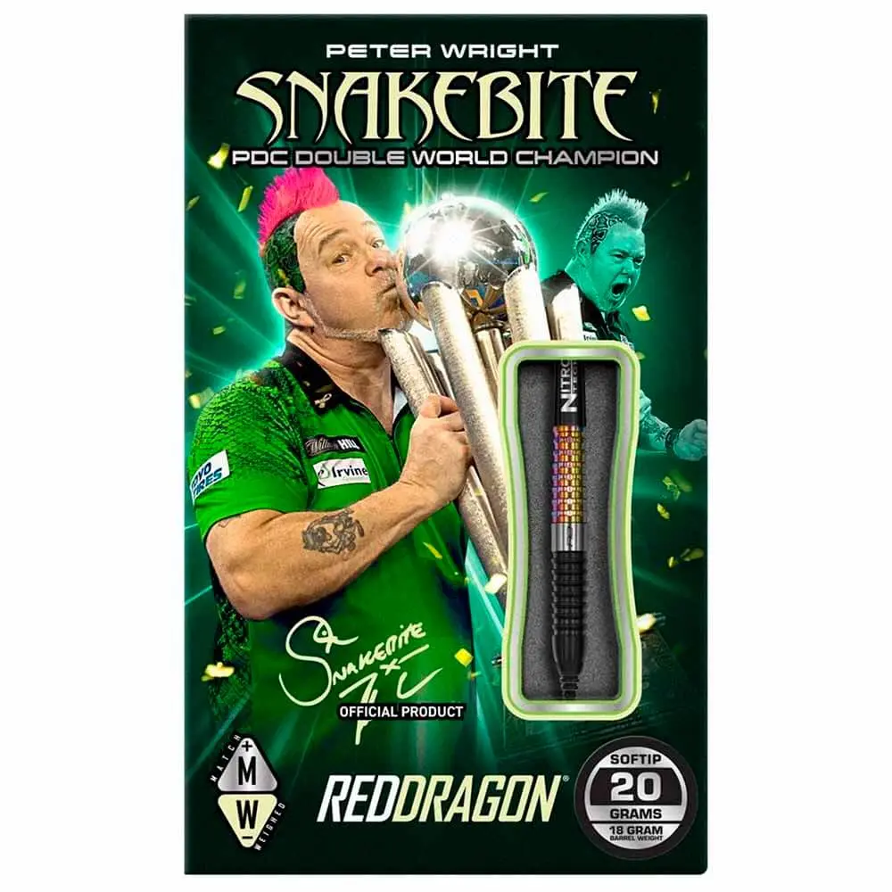 Dardos Red Dragon Snakebite Peter Wright Corra 90% Tungsteno 20g Profesionales vista 5