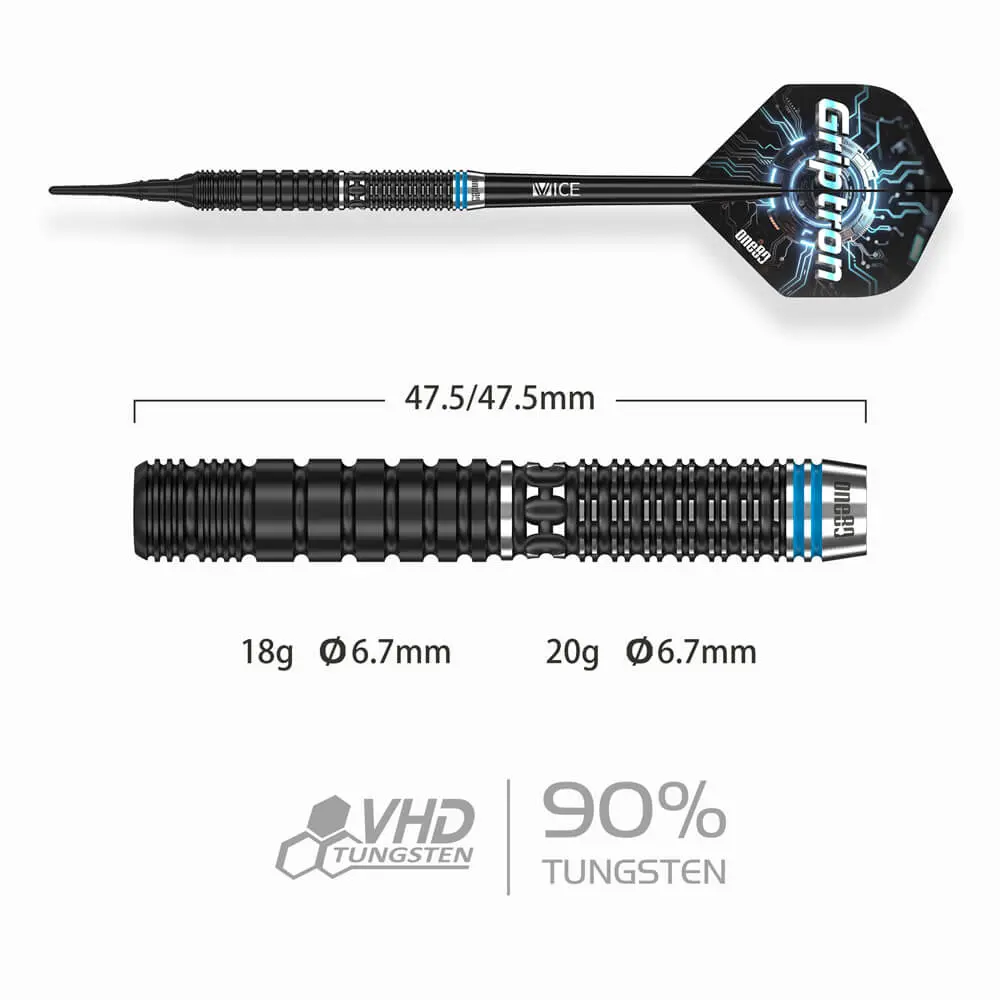 Dardos Oneriptron GT4 Softip 90% Tungsteno 20g Profesionales vista 2