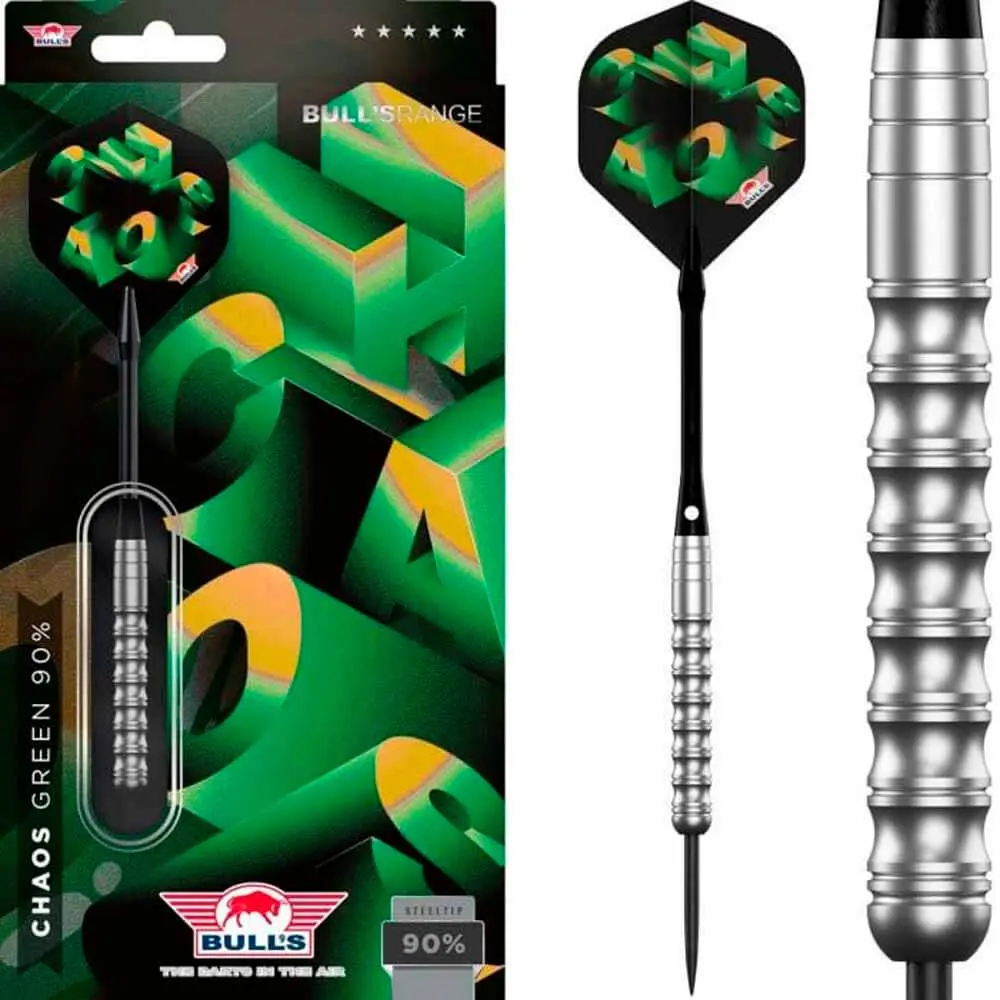 Dardos Bulls Darts Bulls Chaos Green P.Metal 90% 20g vista 2