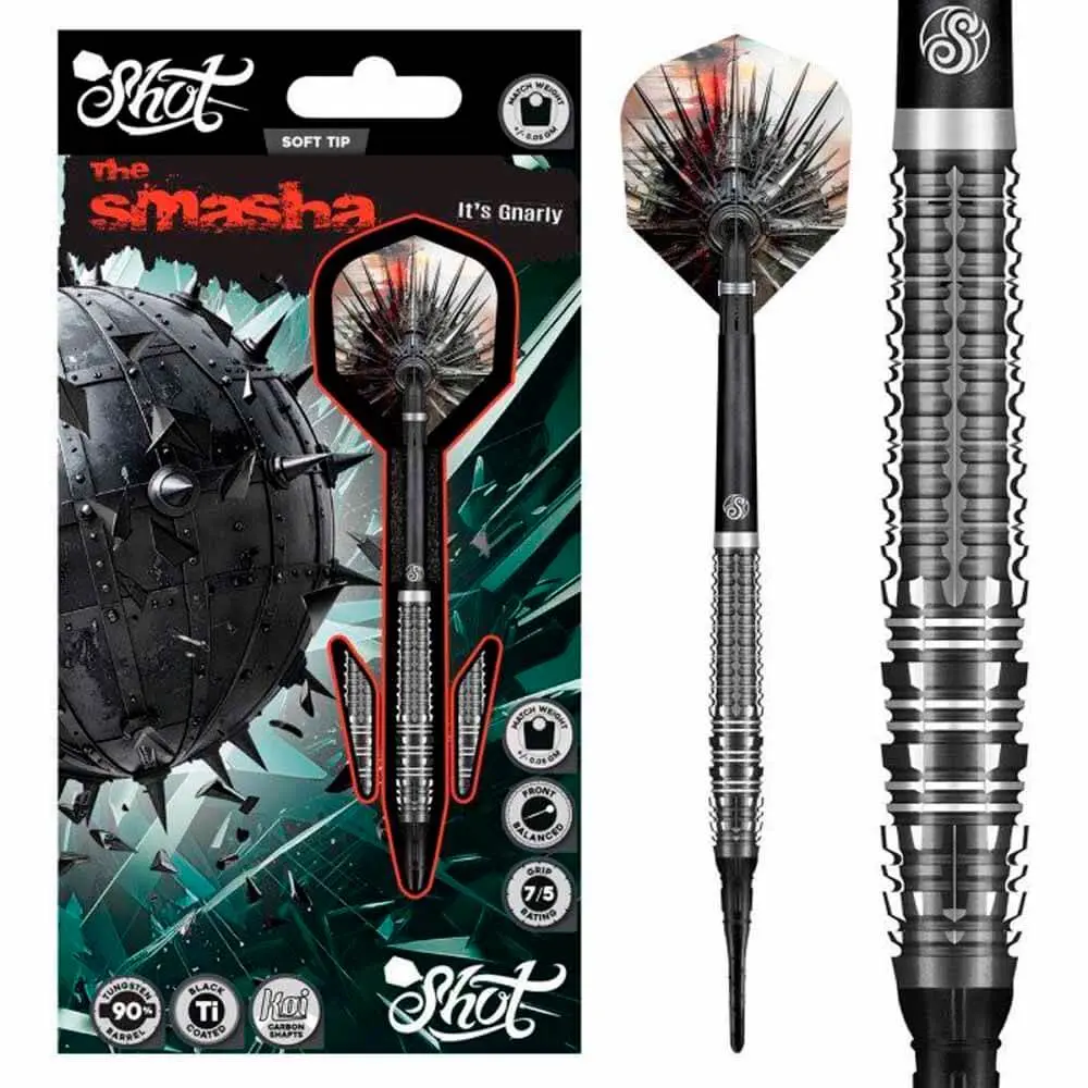 Dardos Shot Gnarly Smasha P.Plastico SH- 90% Tungsteno 20g Profesionales vista 4