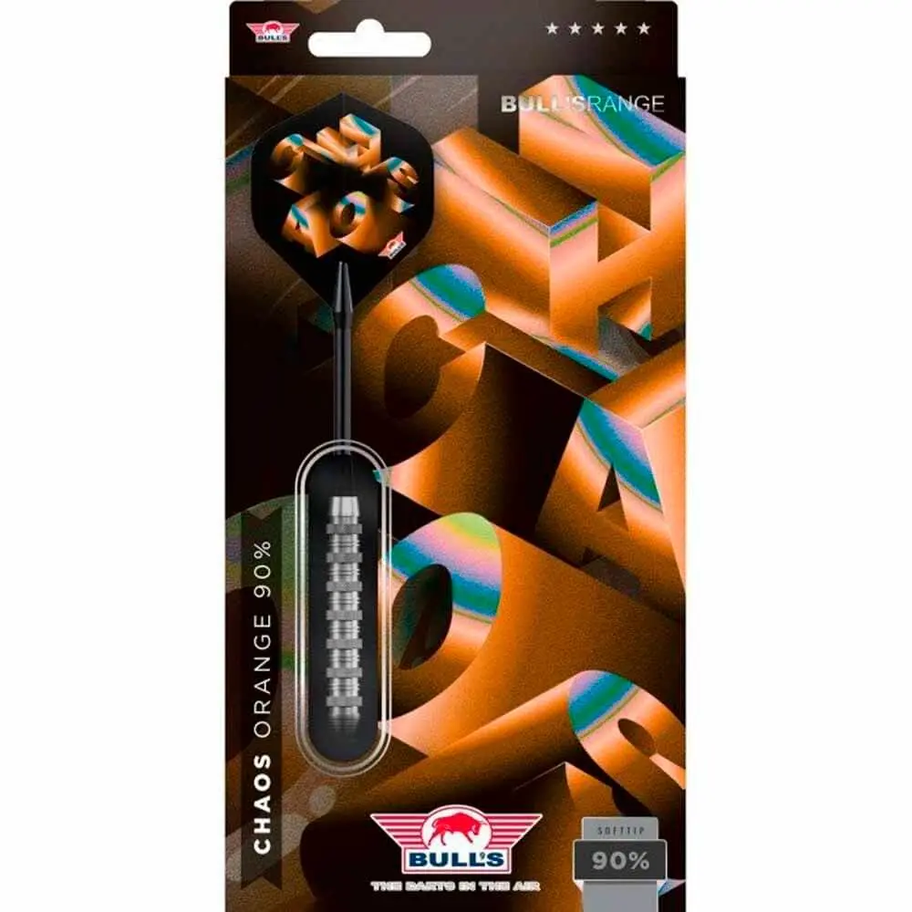 Dardos Bulls Darts Chaos Orange P.Plastico 90% Tungsteno 20g Profesionales vista 5