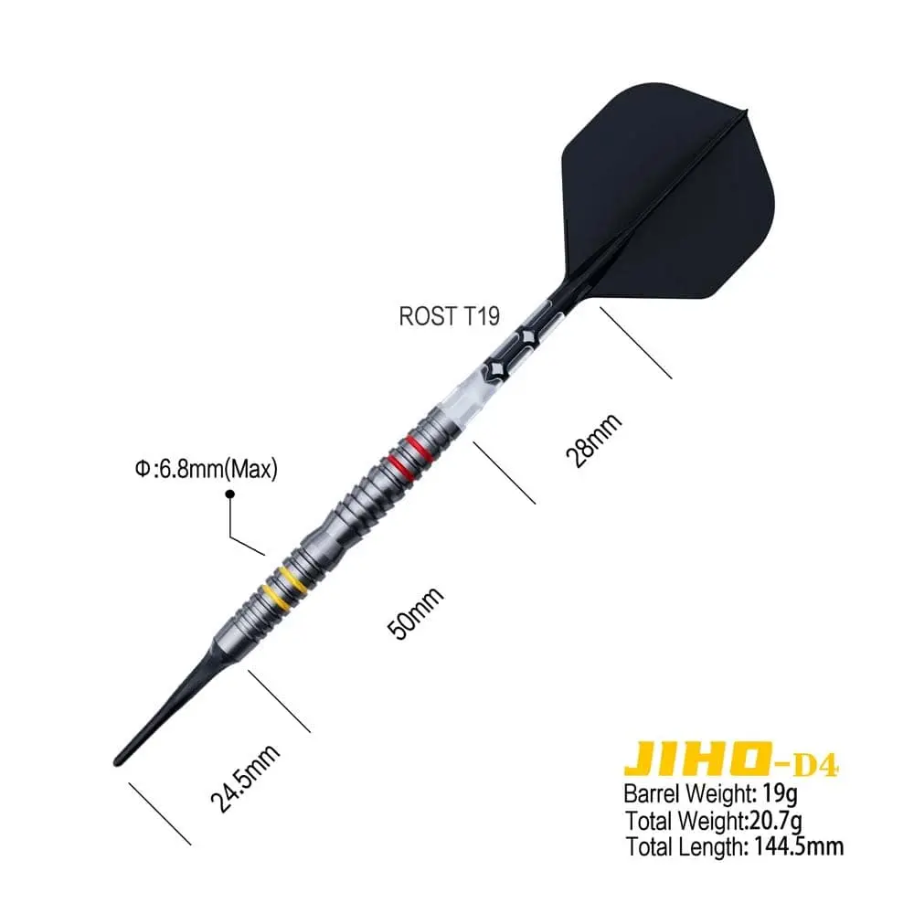 Dardos Cuesoul Jiho D4 Soft tip 90% Tungsteno 19g Profesionales vista 2