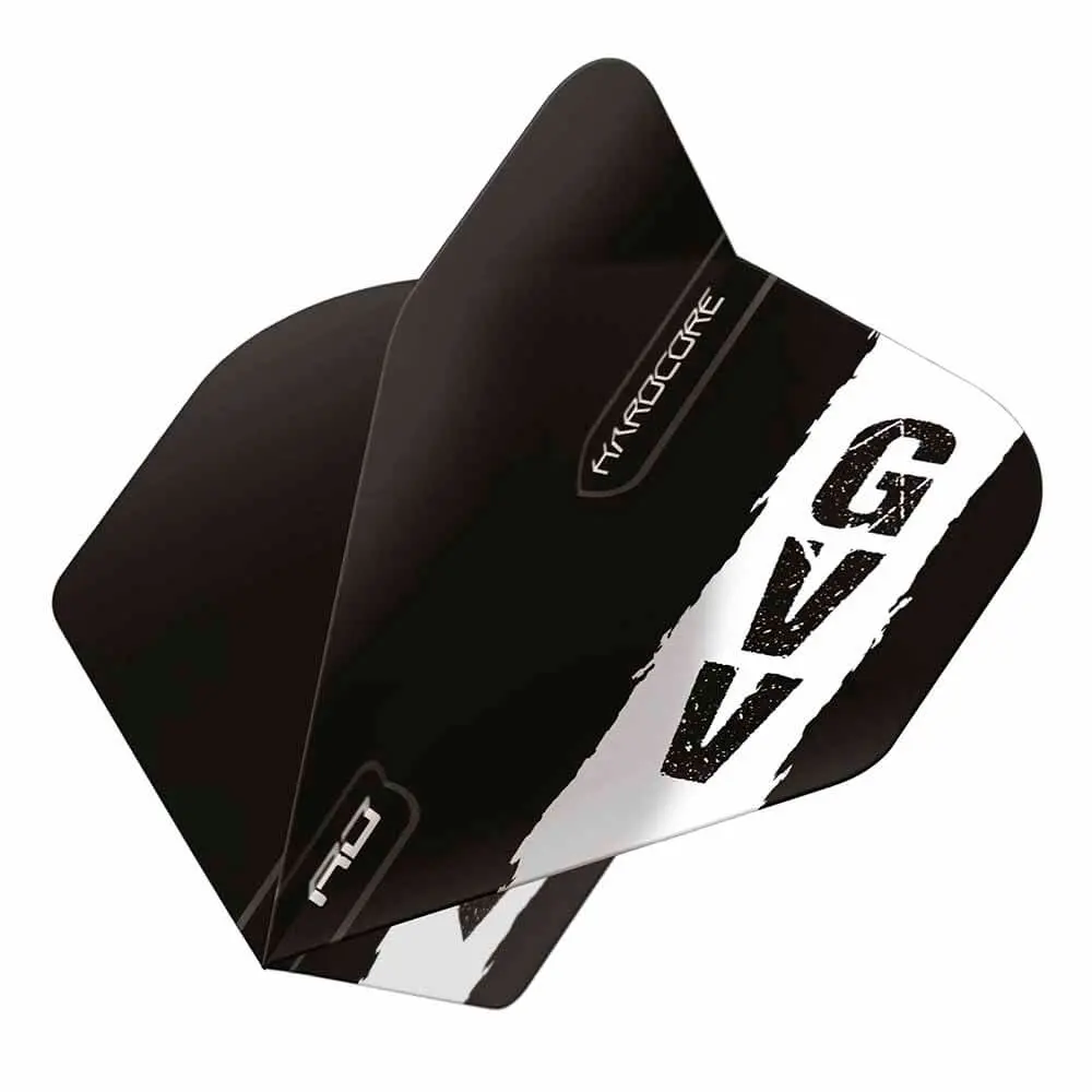 Plumas Flights Red Dragon Gian van Veen Black with GVV logo Hardcore Standard vista 2