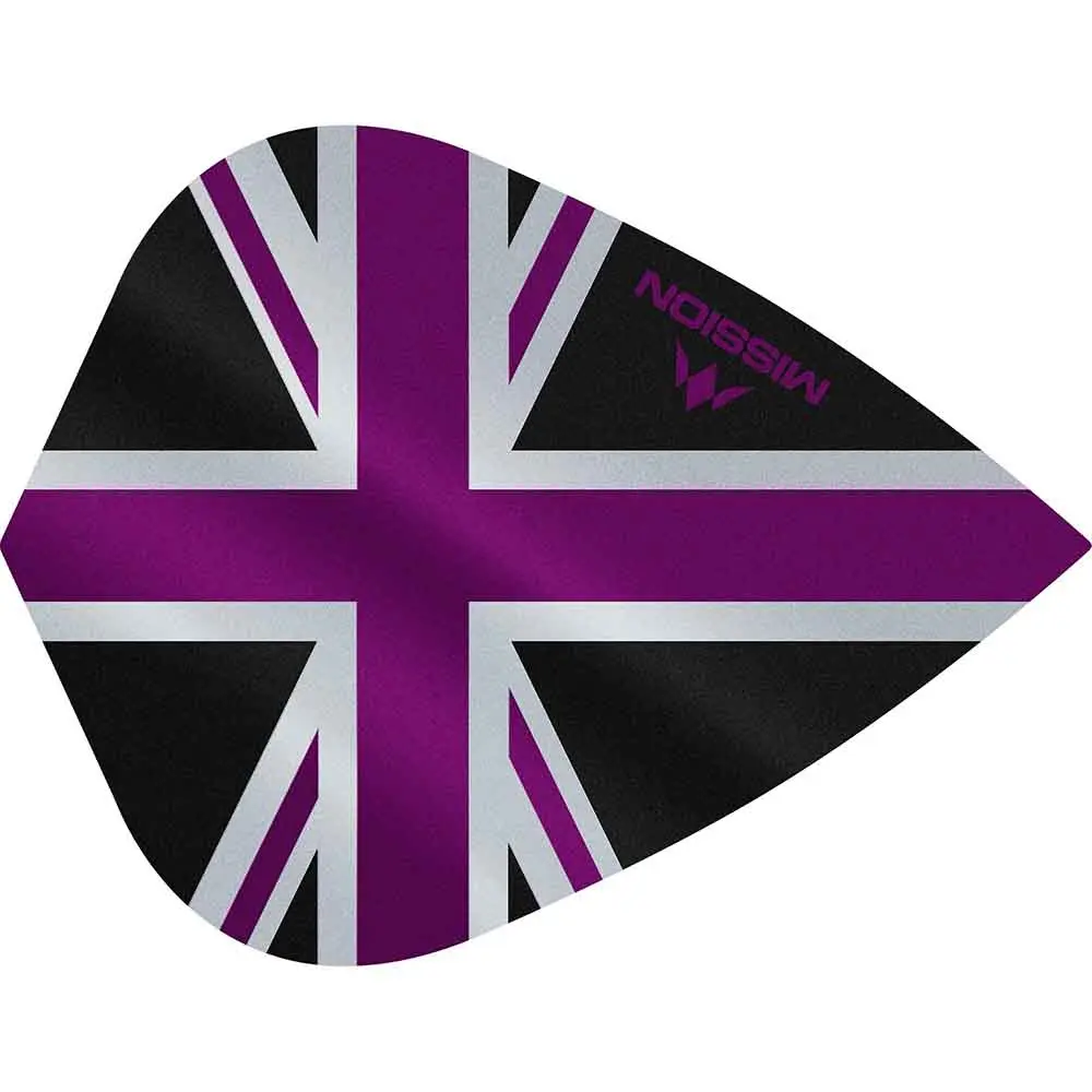 Plumas Mission Darts Kite Alliance Union Jack Negro MoradoF3093 vista 3