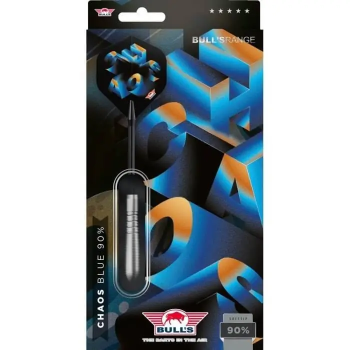 Dardos Bulls Darts Chaos Blue P.Plastico 90% Tungsteno 19g Profesionales vista 5