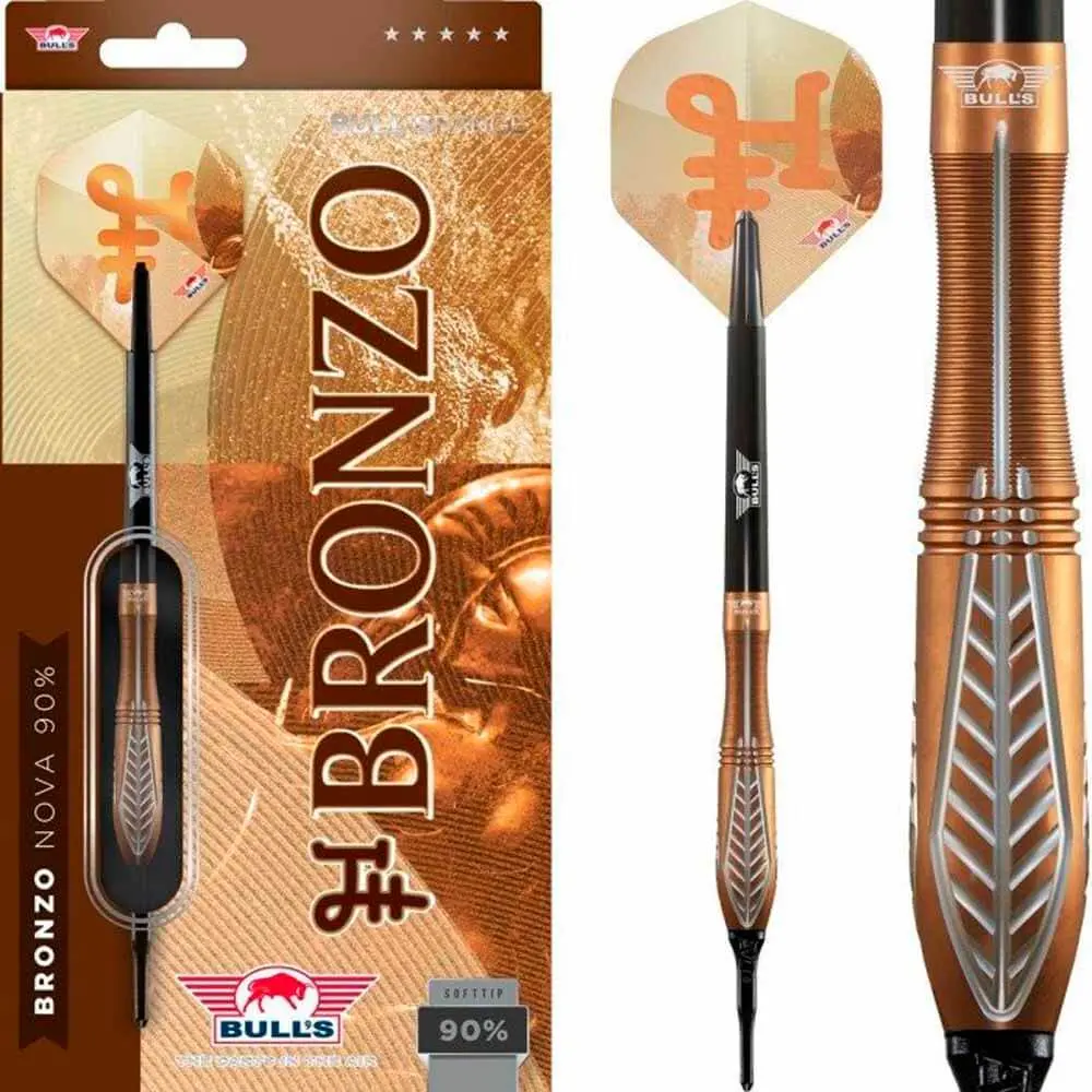 Dardos Bulls Darts Bronzo Nova P.Plastico 90% Tungsteno 20g Profesionales vista 4