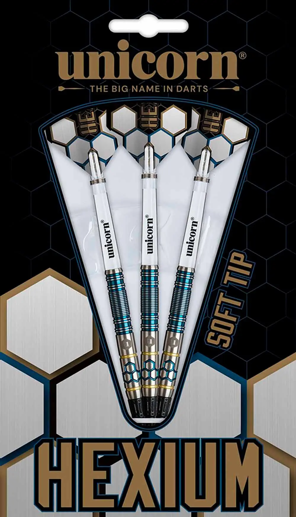 Dardos Unicorn Hexium 2 Blue Gold 90% Tungsteno 20g Profesionales vista 6