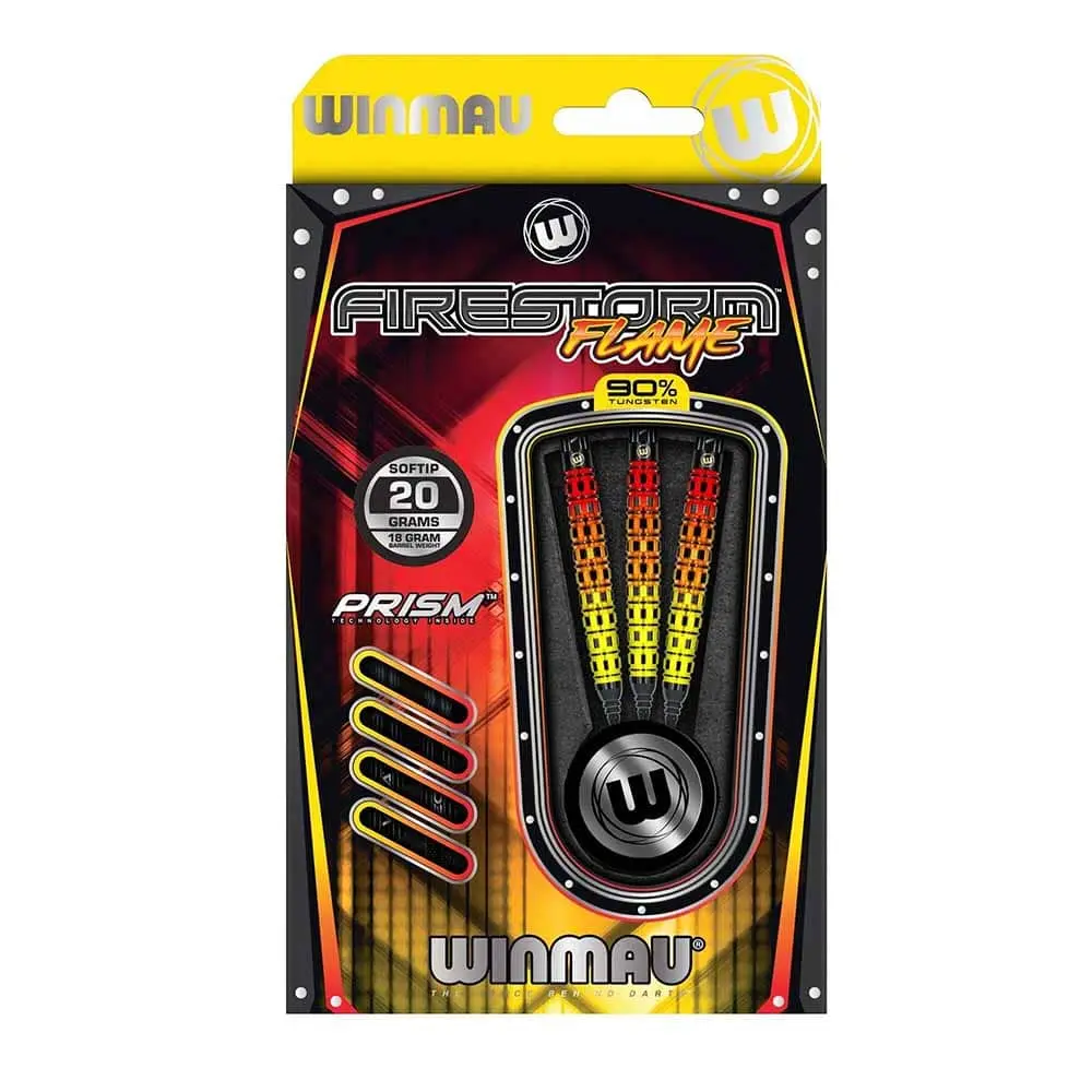 Dardos Winmau Firestorm Flame Torpedo 20 90% Tungsteno 20g Profesionales vista 5