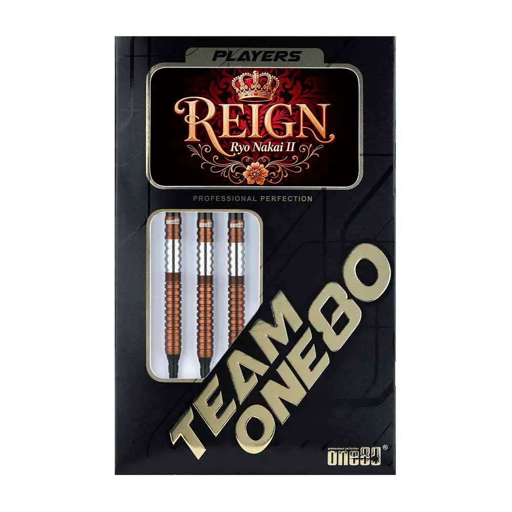 Dardos One80 Ryo Nakai V2 Reign II Coffee P.Plastico 90% Tungsteno 18g Profesionales vista 3