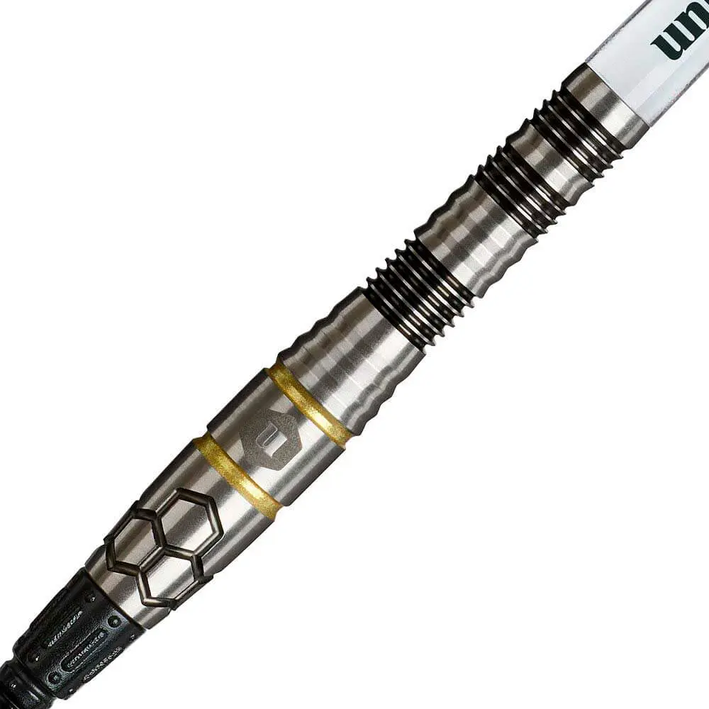 Dardos Unicorn Hexium 1 Black Gold P.Plastico 90% Tungsteno 22g Profesionales vista 4