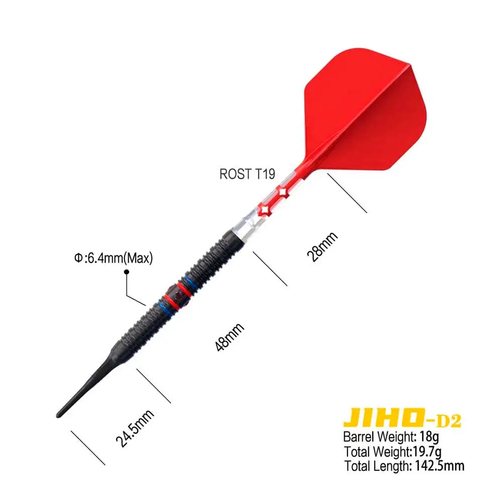 Dardos Cuesoul Jiho D2 Soft tip 90% Tungsteno 18g Profesionales vista 2