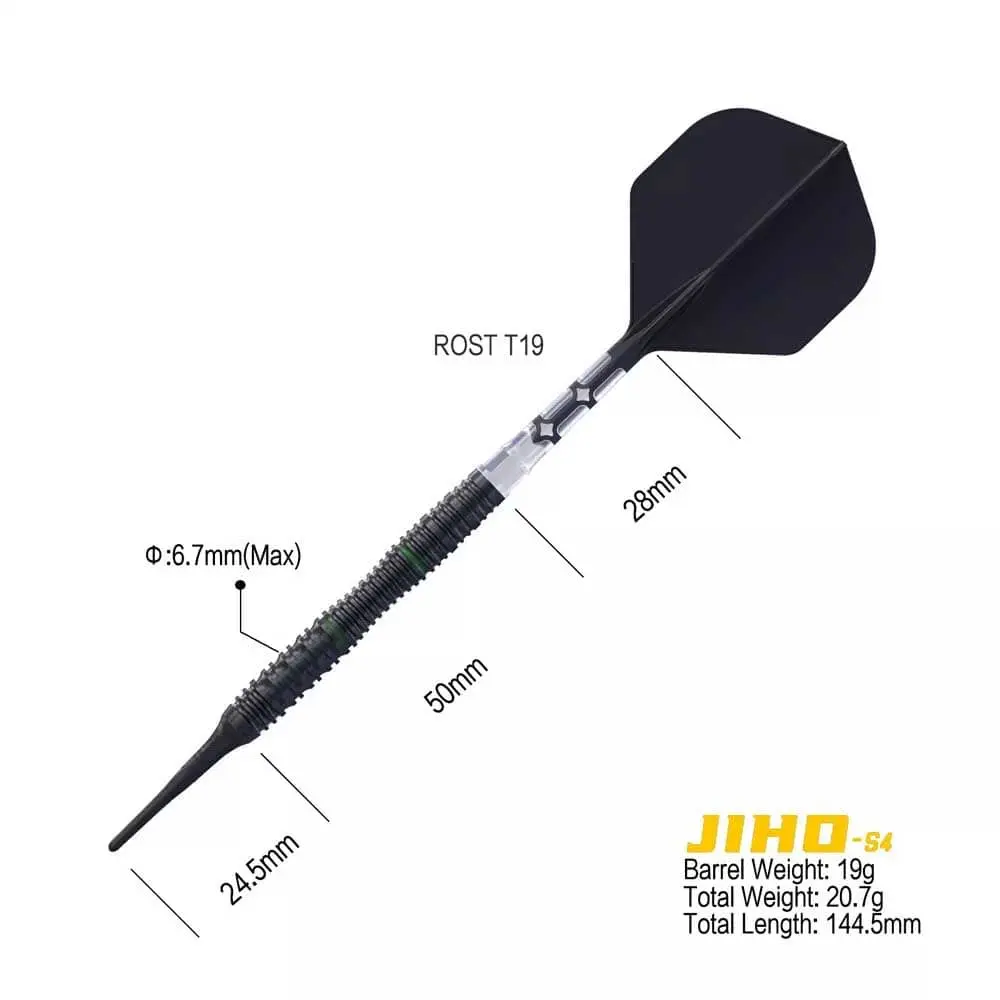 Dardos Cuesoul Jiho S4 Soft tip 90% Tungsteno 19g Profesionales vista 4