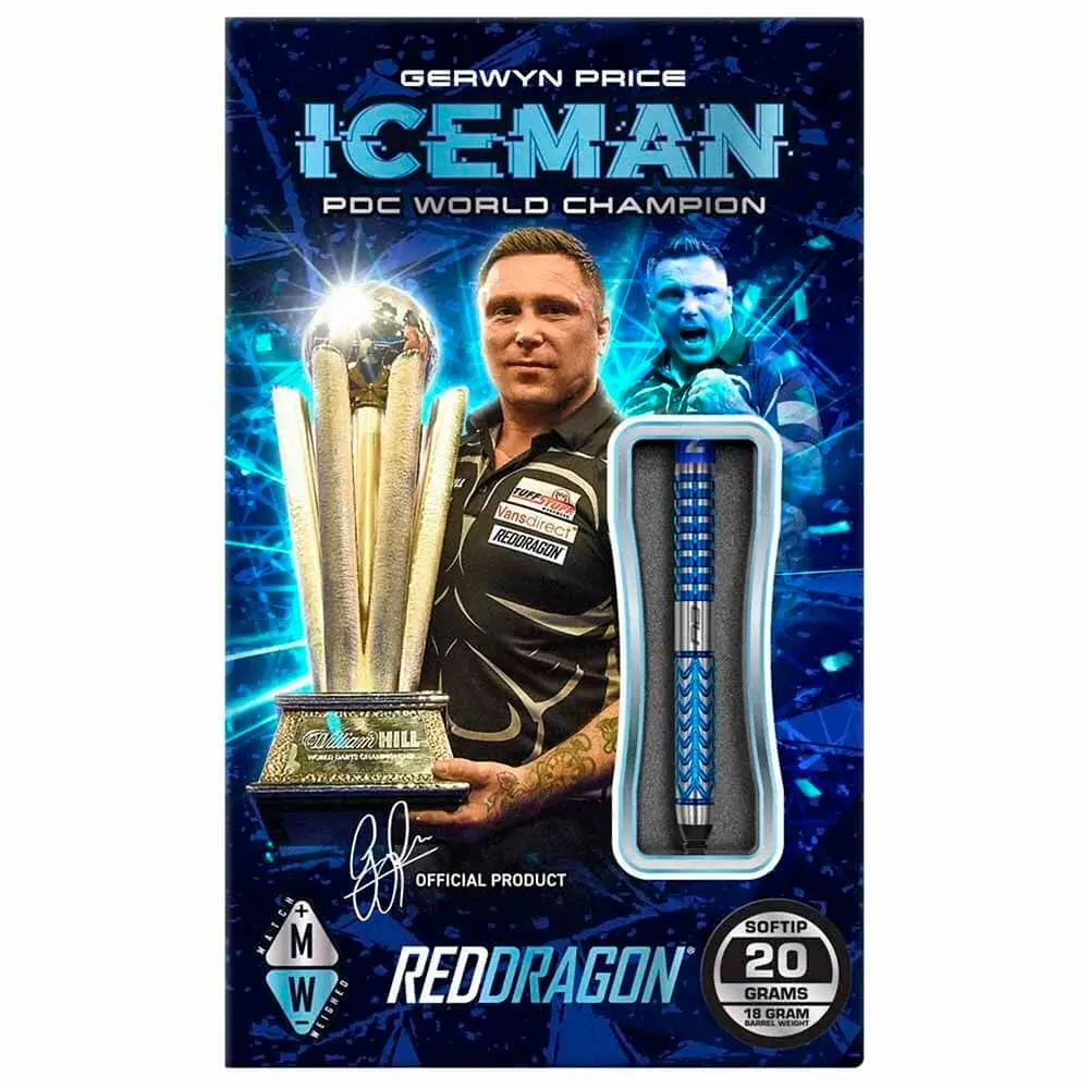 Dardos Red Dragon Gerwyn Price Glacier 90% Tungsteno 20g Profesionales vista 2