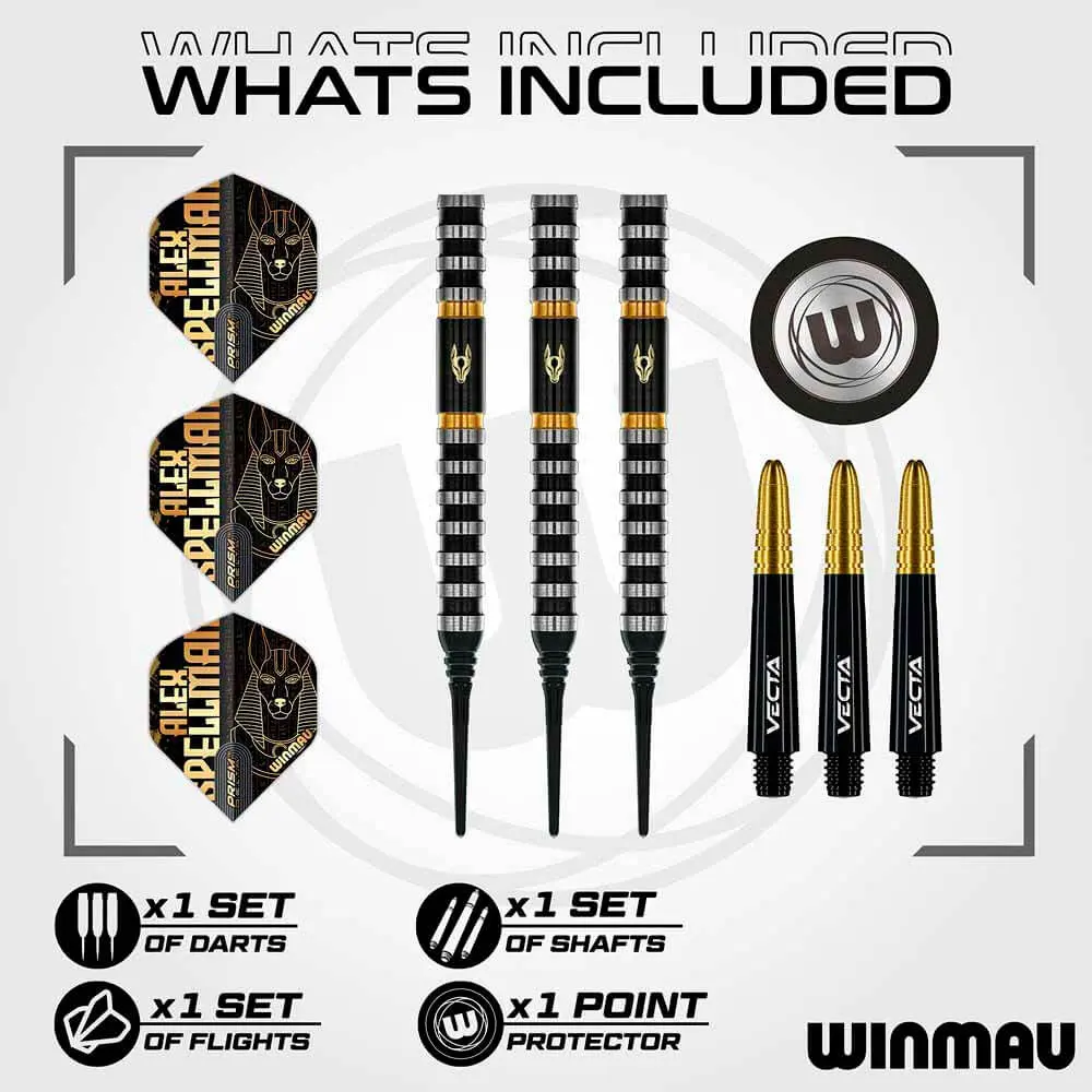 Dardos Winmau Alex Spellman P.Plastico 20 90% Tungsteno 18g Profesionales vista 2