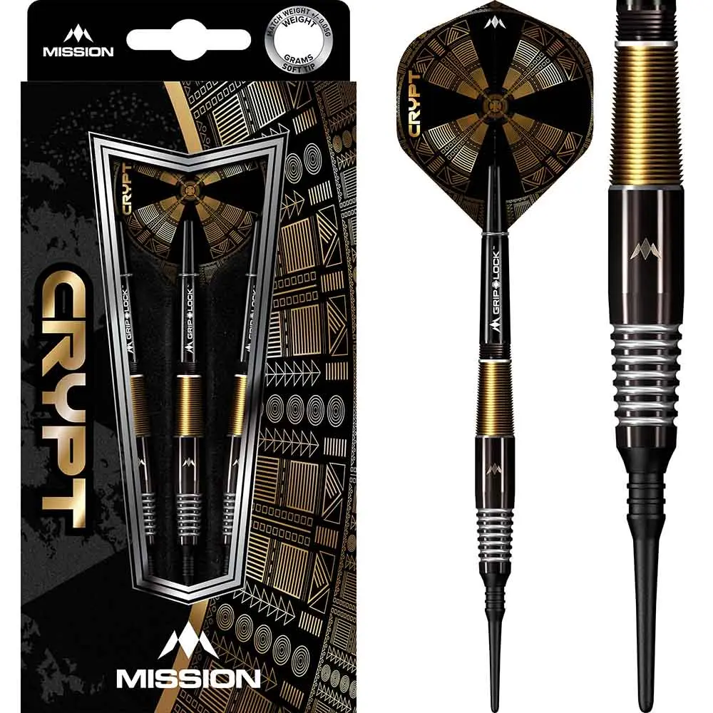 Dardos Mission Crypt M2 Nego Dorado - 90% Tungsteno 21g Profesionales vista 3