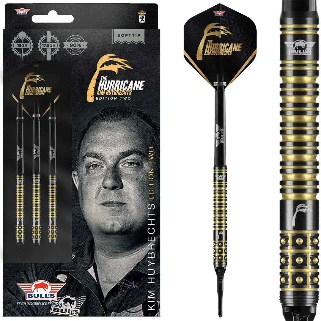 Dardos Bulls Darts Kim Huybrechts The Hurricane 90% Tungsteno 19g Profesionales vista 3