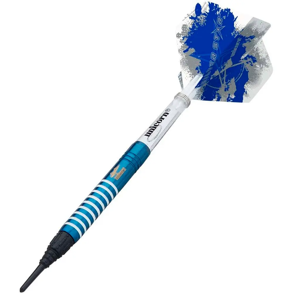 Dardos Unicorn Gary Anderson Blue Silver Star 80% Tungsteno 17g Alto Rendimiento vista 2