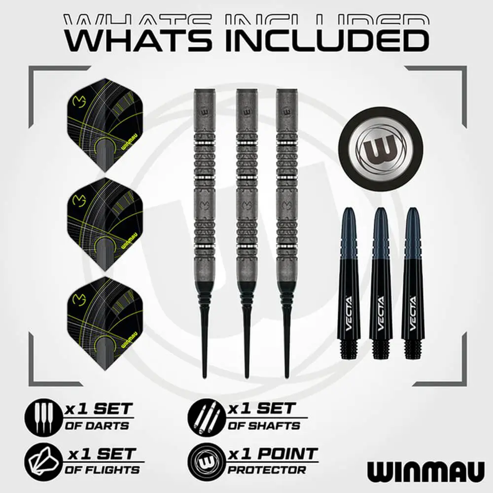 Dardos Winmau Michael Van Gerwen MvG Signature Edition 20 90% Tungsteno 18g Profesionales vista 4