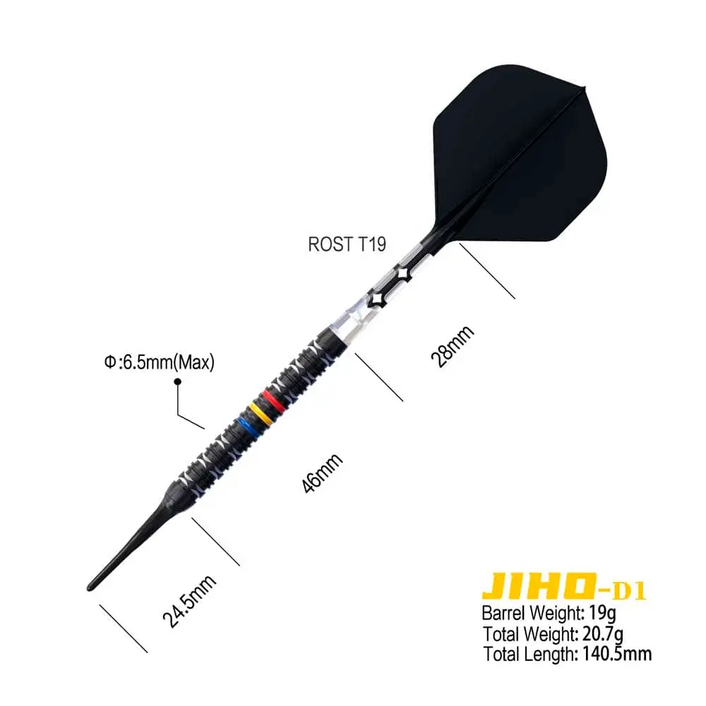 Dardos Cuesoul Jiho D1 Soft tip 90% Tungsteno 19g Profesionales vista 3