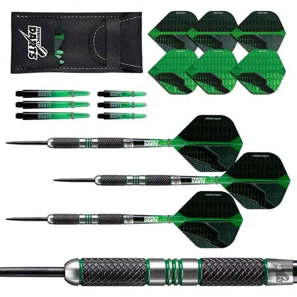 Dardos Perfect Darts Black Grenade Knurled Negro Verde 90% 24gD3566 vista 3