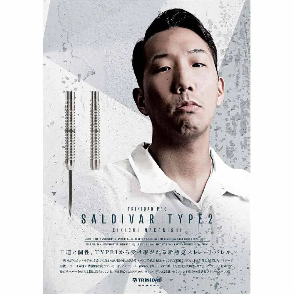 Dardos Trinidad Darts Eikichi Nakanishi Saldivar Tipe 2 Soft tip 90% Tungsteno 21g Profesionales vista 6
