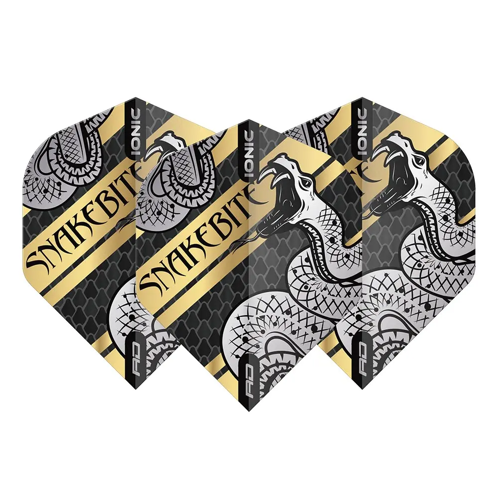 Plumas Flights Red Dragon Peter Wright Snakebite Hardcore Coiled Snake Gold Standard 3 UnitF6563 vista 2