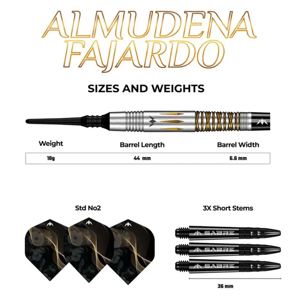 Dardos Mission Almudena Fajardo Ayuso 95% Tungsteno 18g Profesionales vista 5