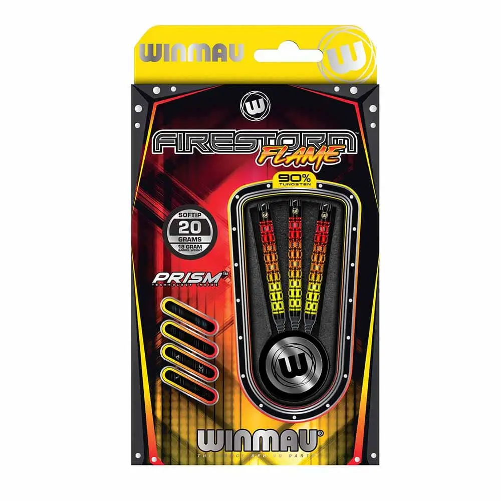 Dardos Winmau Firestorm Flame Straight 20 90% Tungsteno 20g Profesionales vista 4
