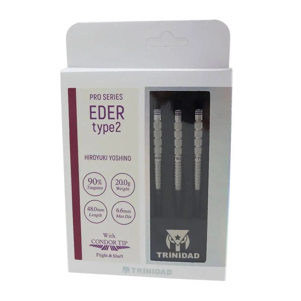 Dardos Trinidad Darts Hiroyuki Yoshino Eder Type2 90% Tungsteno 20g Profesionales vista 2