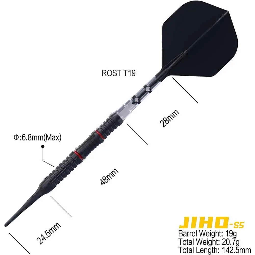 Dardos Cuesoul Jiho S5 Soft tip jhs5-19 90% Tungsteno 19g Profesionales vista 6