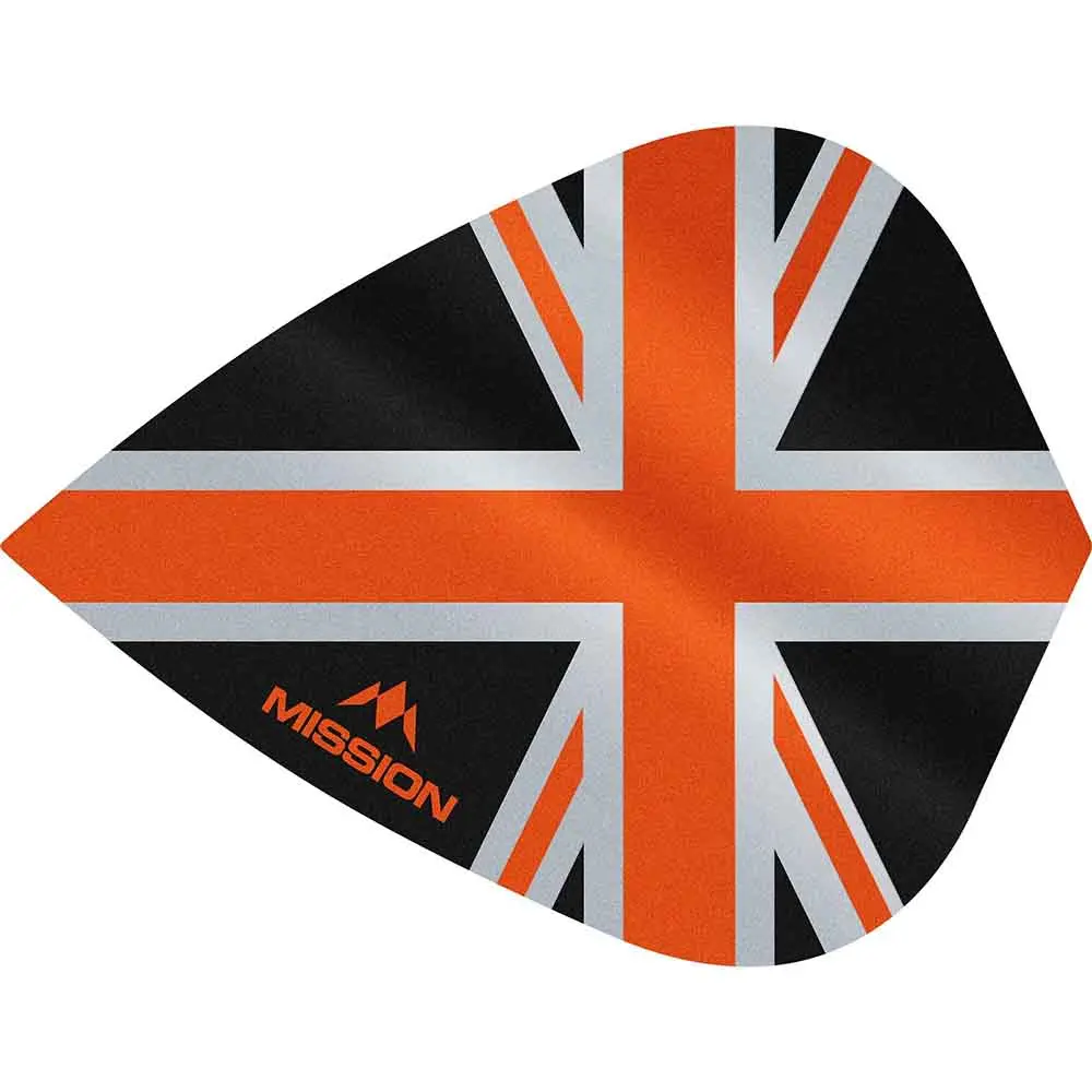 Plumas Mission Darts Kite Alliance Union Jack Negro NaranjaF3092 vista 3