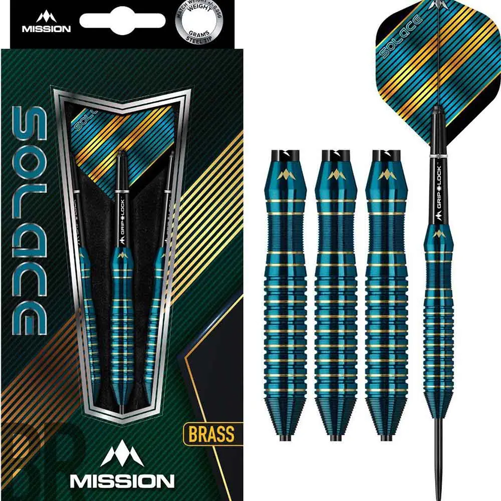 Dardos Solace M1 Mission Laton Verde 22g Punta AceroD1579 vista 5