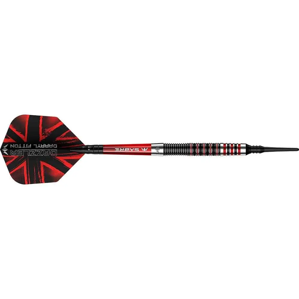 Dardos Mission Darryl Fitton The Dazzler Rojo Nego Electro 95% Tungsteno 18g Profesionales
