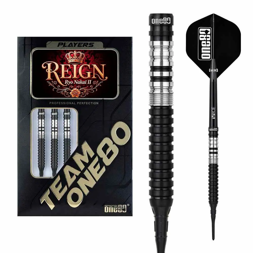 Dardos One80 Ryo Nakai V2 Reign II Black P.Plastico 90% Tungsteno 20g Profesionales vista 4